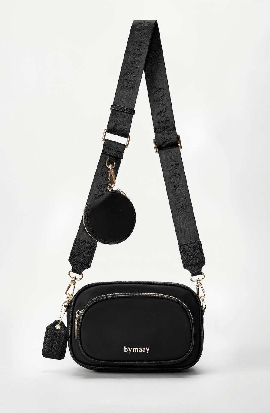Black and top gold crossbody
